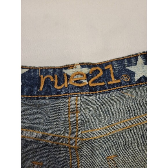 Rue21 Womens 9/10 Denim Cutoff Jean Shorts Stars Distressed Raw Hem Patriotic - Picture 7 of 12